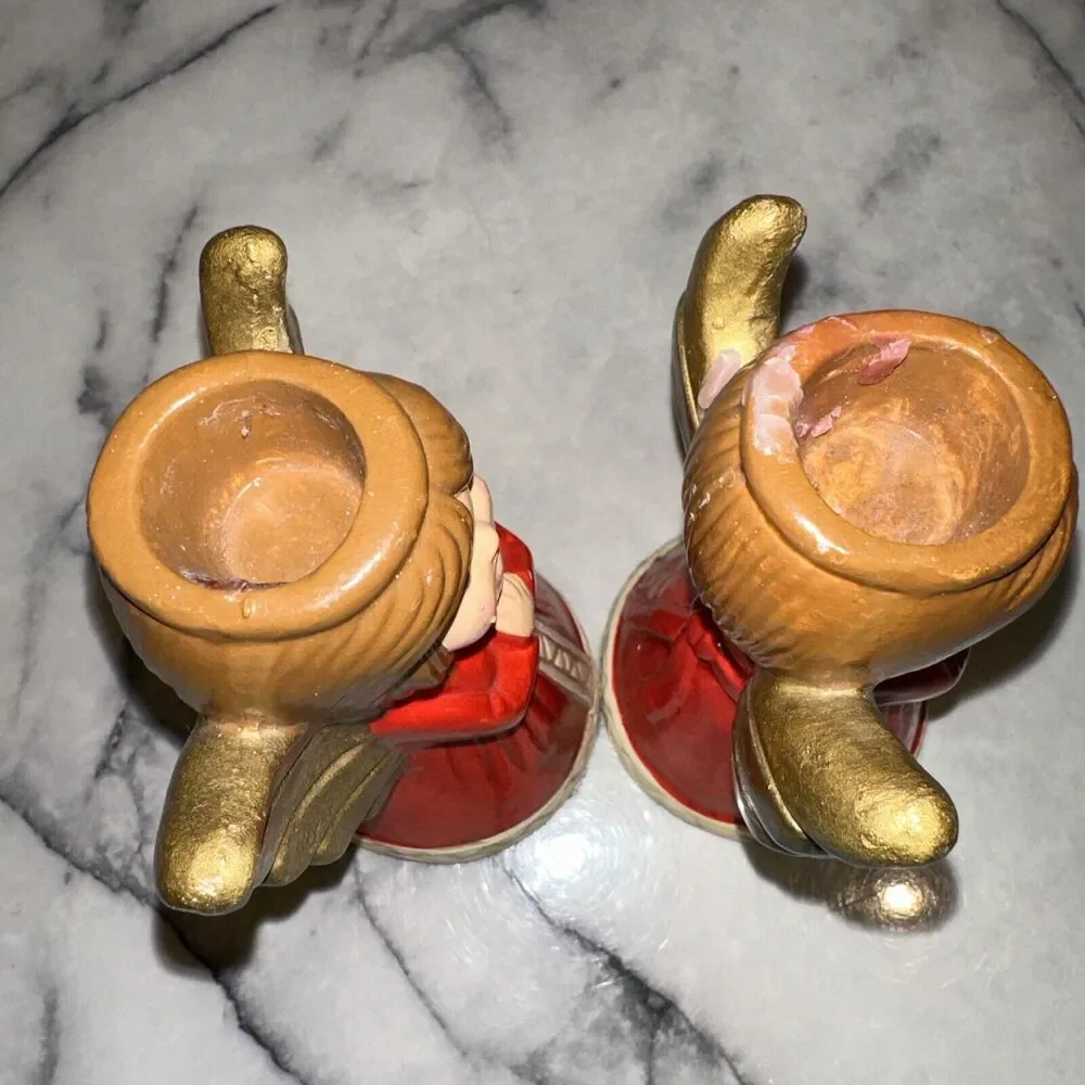 RARE LENOX Japan Holiday Angel Caroler Taper Candle‎ Holder Set 5